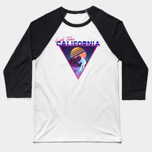 Retro Vaporwave Ski Mountain | Lake Tahoe California | Shirts, Stickers, and More! Baseball T-Shirt